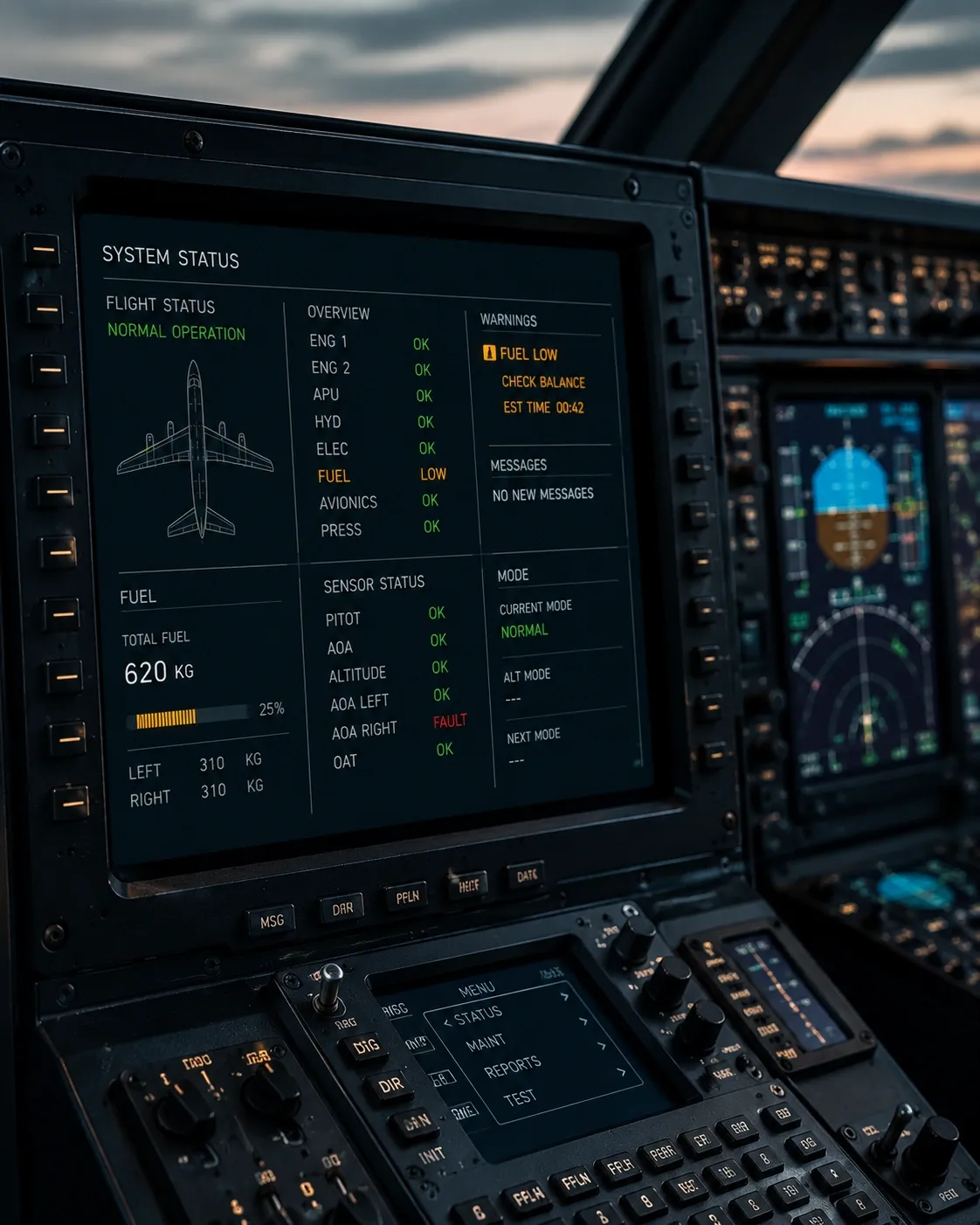 Aviyonik mod ve hata yönetimi karar mantığı laboratuvarı